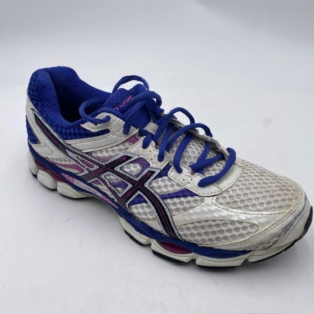 ASICS Gel-Cumulus 16 Running Shoes Womens 9 White Blue Pink T489N FluidRide Mesh